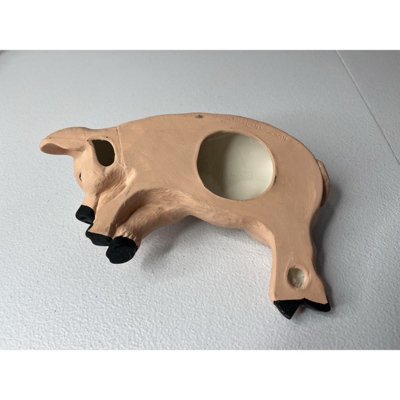 Vtg Ceramic Pig Pink With A Bow Kitchen House Decor Wall Hanging - Picture 6 of 10